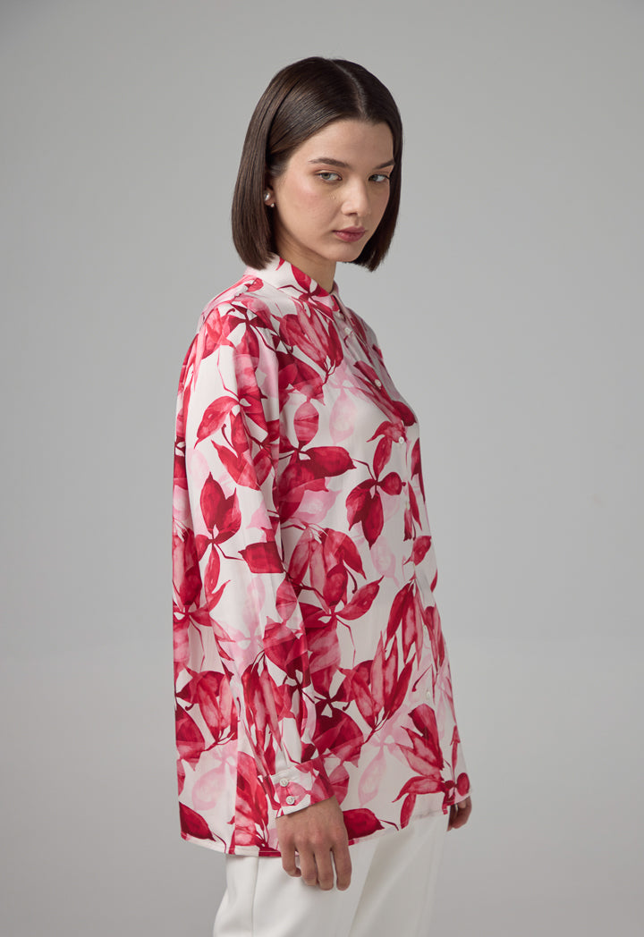 Choice Floral Printed Long Sleeve Shirt  Multi Color