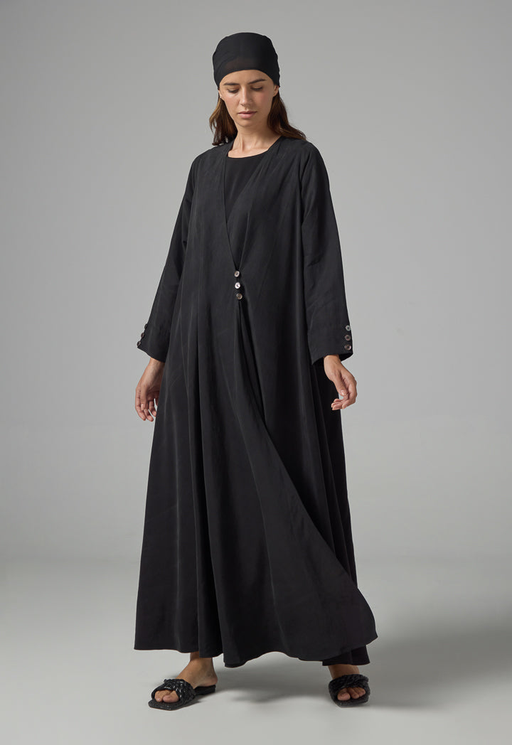 Choice Solid Oversized Maxi Abaya With Hijab Black