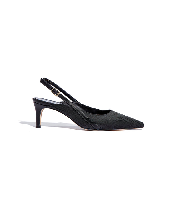 Ipekyol Sling Back Monogram Heeled Shoes Black