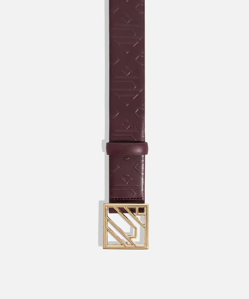 Ipekyol Leather Belt With Monogram Buckle Bordoux