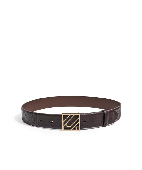 Ipekyol Leather Belt With Monogram Buckle Brown