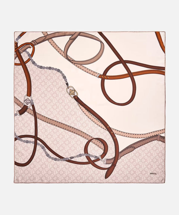 Ipekyol 100% Silk Scarf  Brown