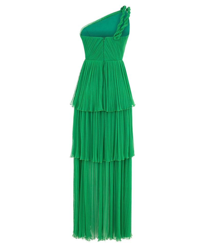 Ipekyol Asymmetric Sleeve Pleated Dress Green