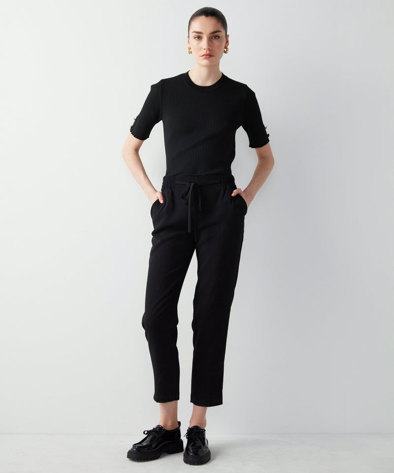 Ipekyol Elastic Waist Trousers With Metal Accessory Black