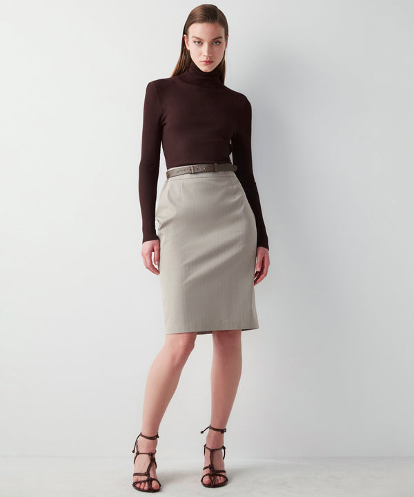 Ipekyol Pencil Skirt With Belt Accessories Mink