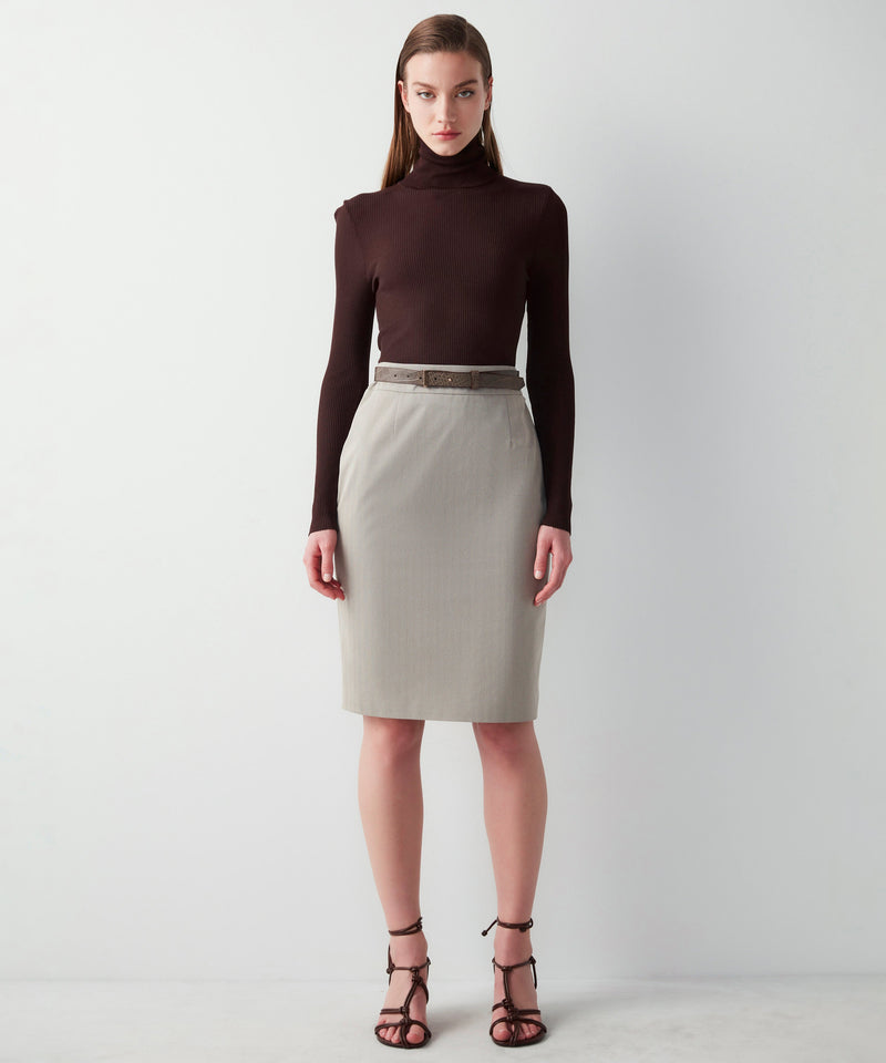 Ipekyol Pencil Skirt With Belt Accessories Mink