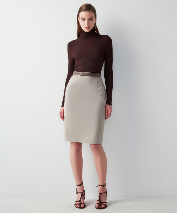 Ipekyol Pencil Skirt With Belt Accessories Mink