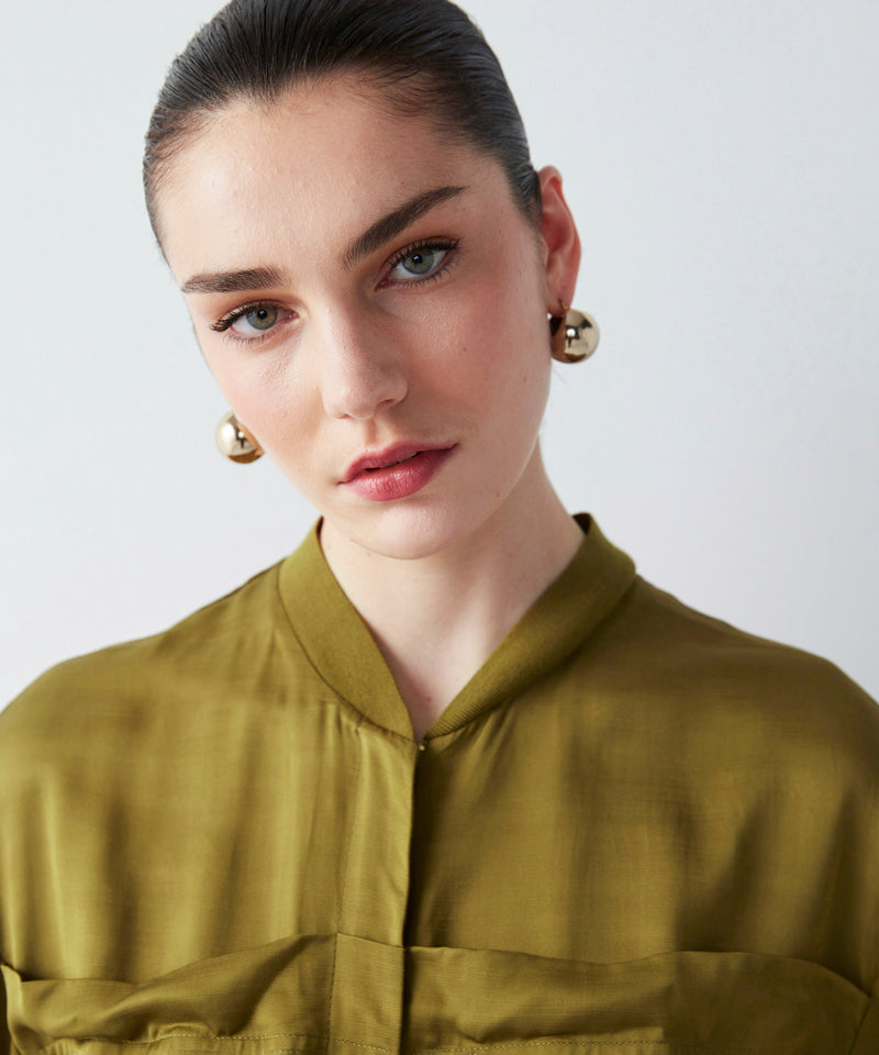 Ipekyol Solid Short Sleeve Belted Jumpsuit Olive