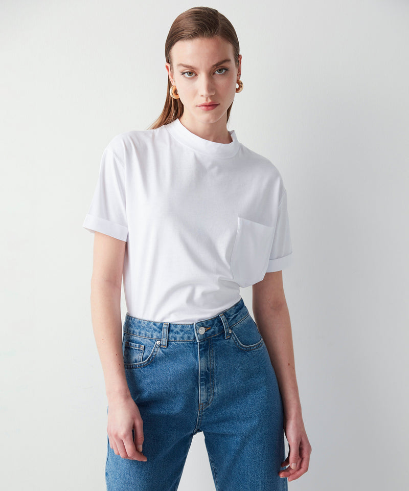 Ipekyol Basic High Collar T-Shirt White