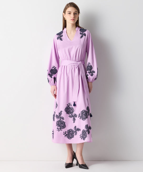 Ipekyol Contrast Embroidered Dress Lilac