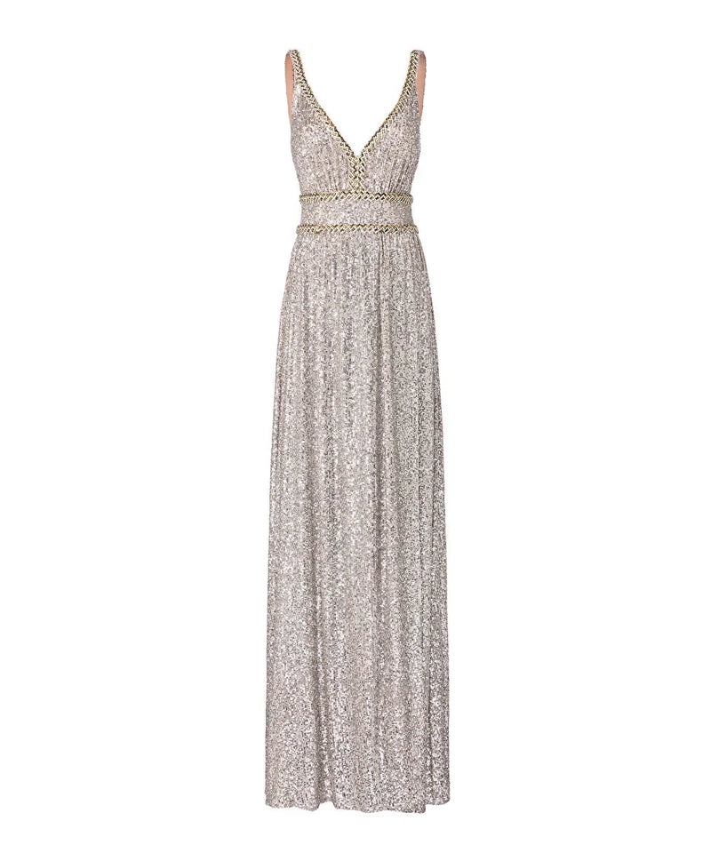 Ipekyol Sequined Maxi Dress Silver