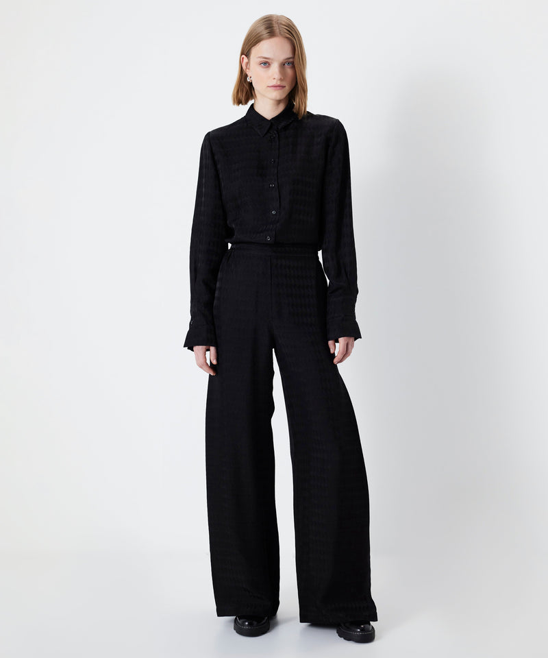 Ipekyol Jacquard Wide Leg Fit Trousers Black