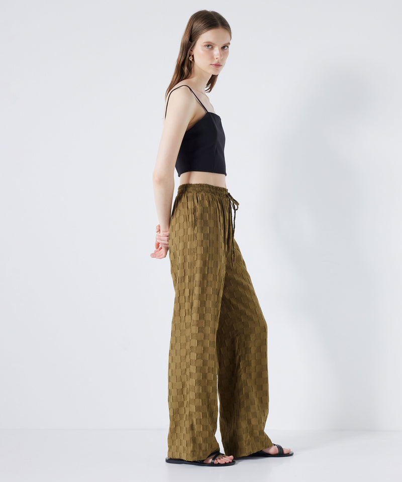 Ipekyol Checkered Pattern Trousers Khaki