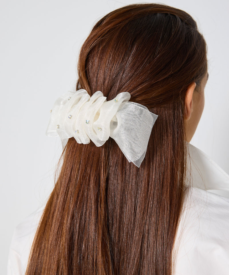 Ipekyol Embroidered Tulle Hair Accessory White