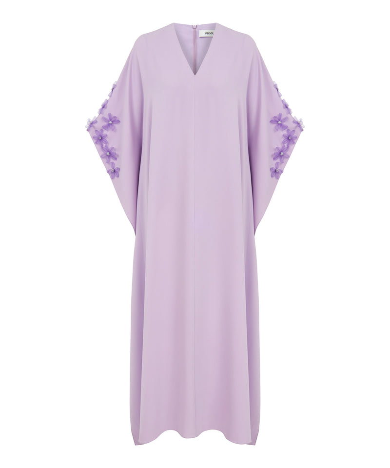 Ipekyol Flower-Embroidered V-Neck Dress Lilac