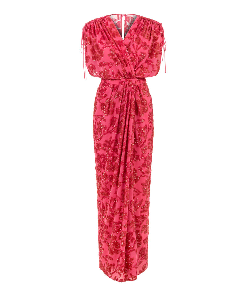 Ipekyol Sequined Chiffon Dress Fuchsia
