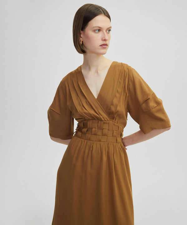 Ipekyol Knitted Effect Midi Dress Tobacco