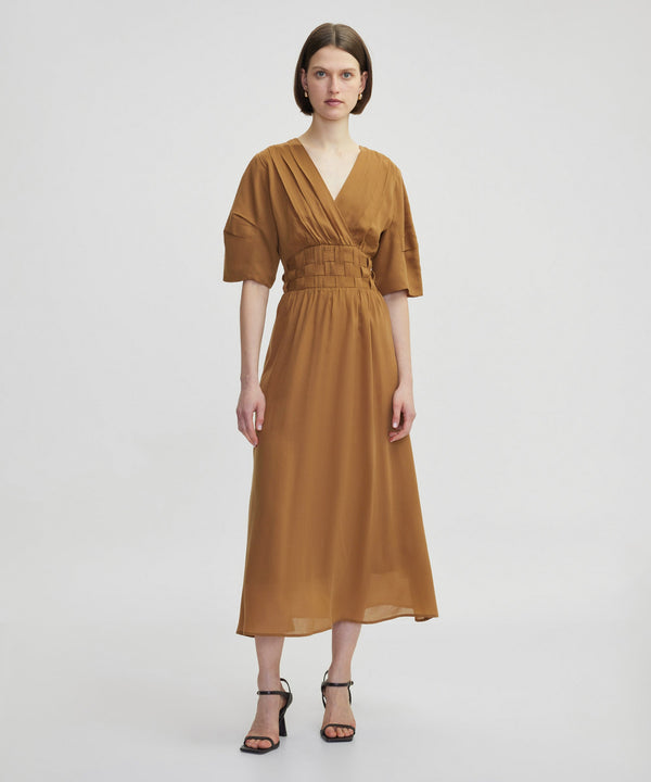Ipekyol Knitted Effect Midi Dress Tobacco
