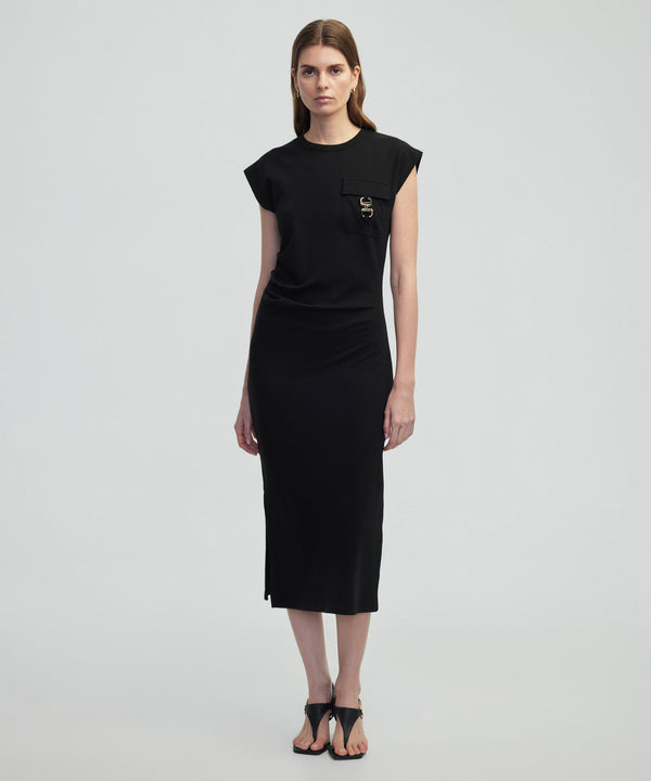 Ipekyol Metallic Accessory Midi Dress Black