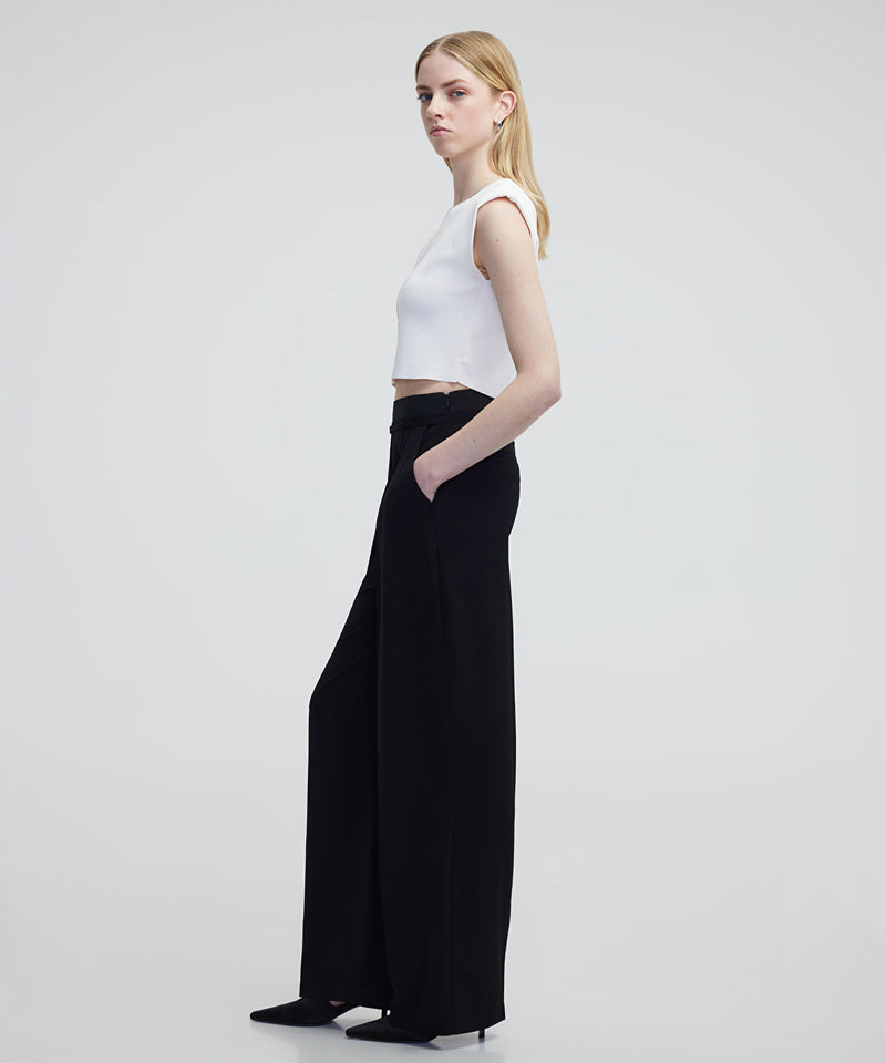 Ipekyol Minimal Metal Buckle Trousers Black