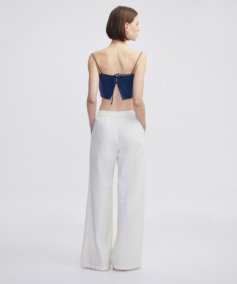 Ipekyol Wide Leg Fit Elastic Waist Trousers Ecru