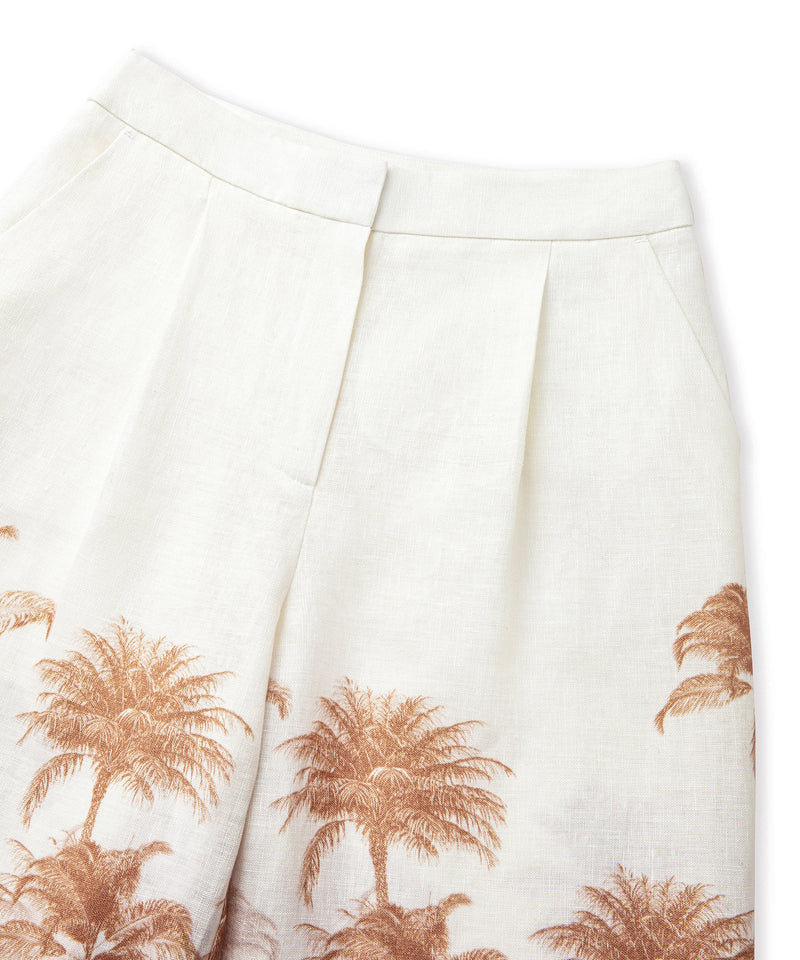 Ipekyol Patterned Linen Trousers Ecru