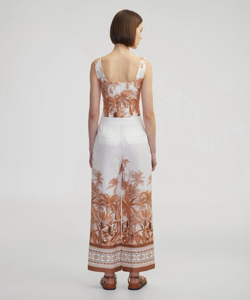 Ipekyol Patterned Linen Trousers Ecru