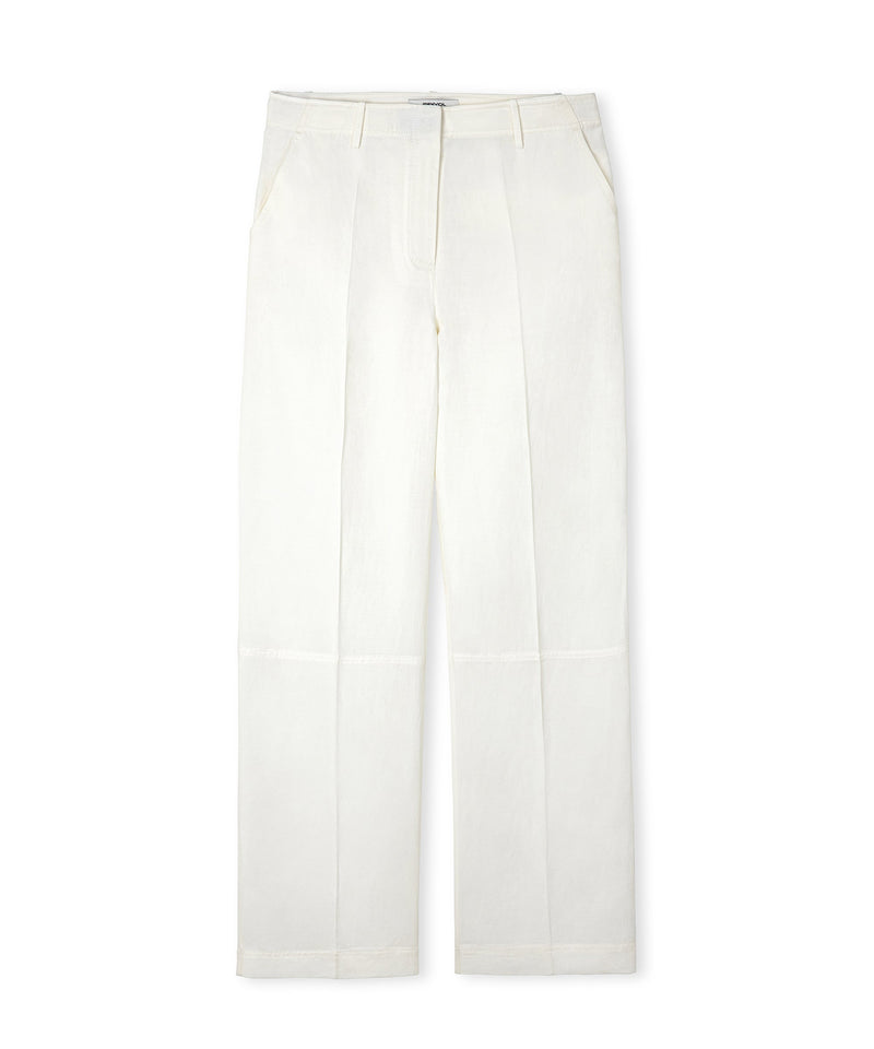 Ipekyol Linen Blend Straight Fit Trousers White