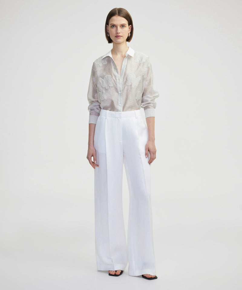Ipekyol Wide Leg Fit Pocketed Trousers White