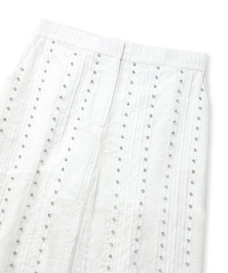 Ipekyol Strass Stone Printed Trousers Off White