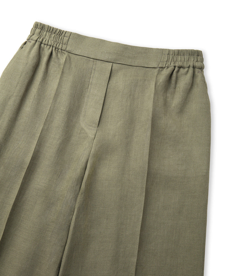 Ipekyol Elastic Waist Linen Trousers Khaki