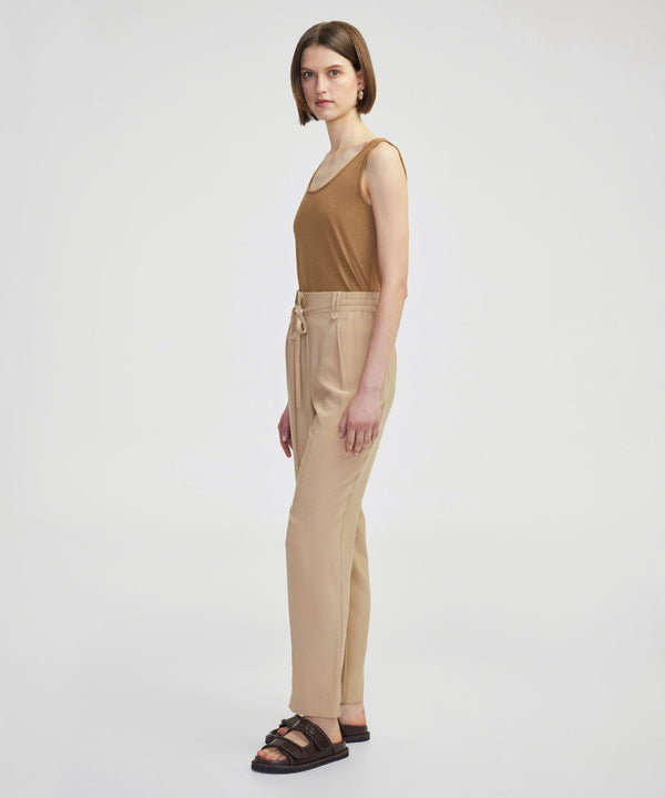 Ipekyol Elastic Waist Carrot Fit Trousers Natural