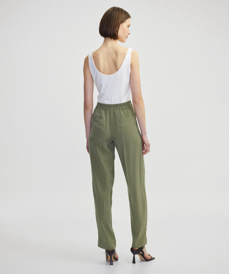 Ipekyol Elastic Waist Trousers With Buttons Khaki