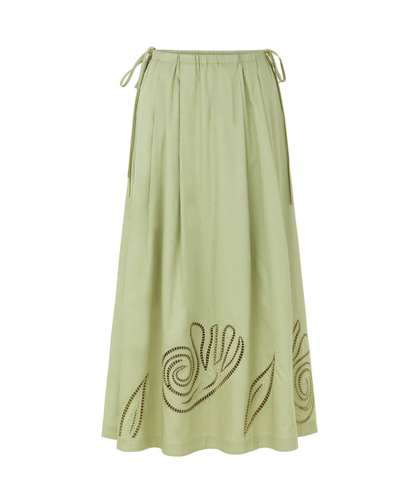 Ipekyol Laser Cut Detail Skirt Light Green