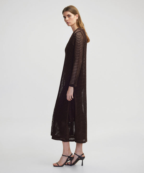 Ipekyol Openwork Knitted Jacket Brown