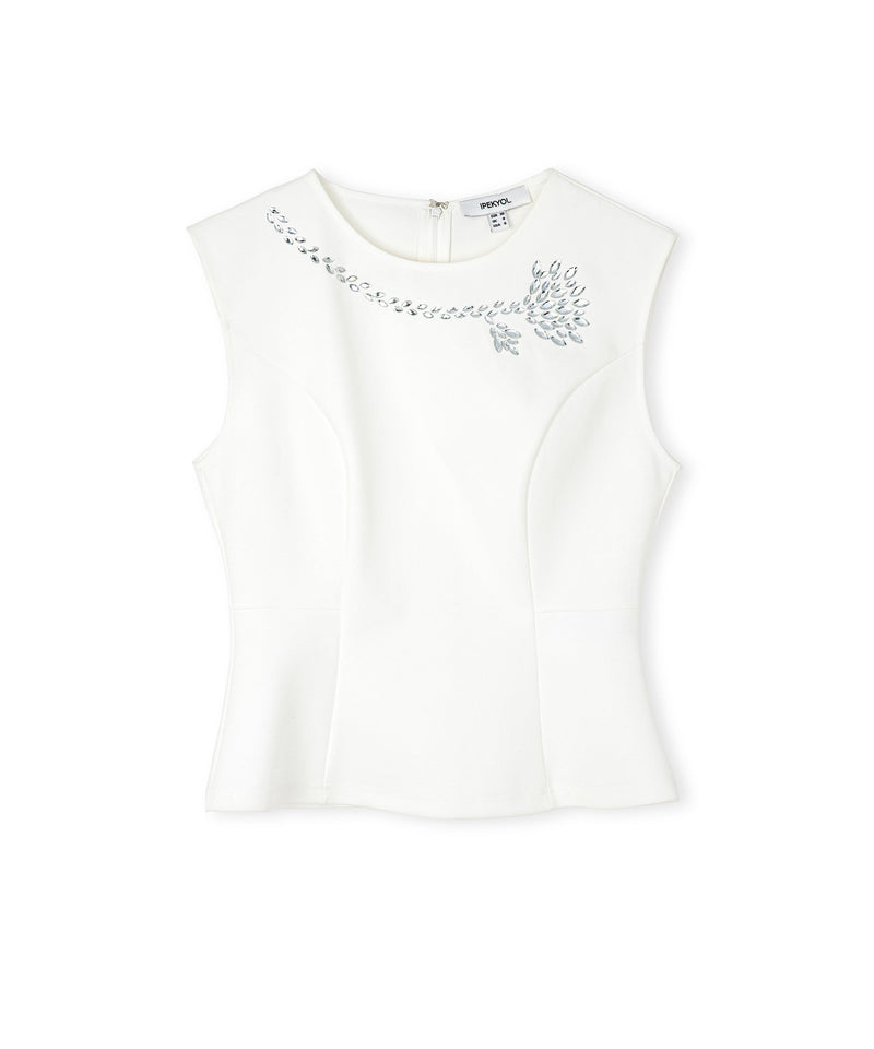 Ipekyol Strass Stone Printed Blouse White