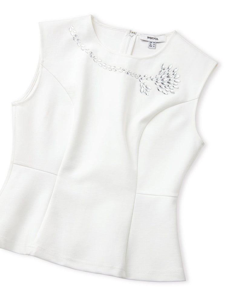Ipekyol Strass Stone Printed Blouse White