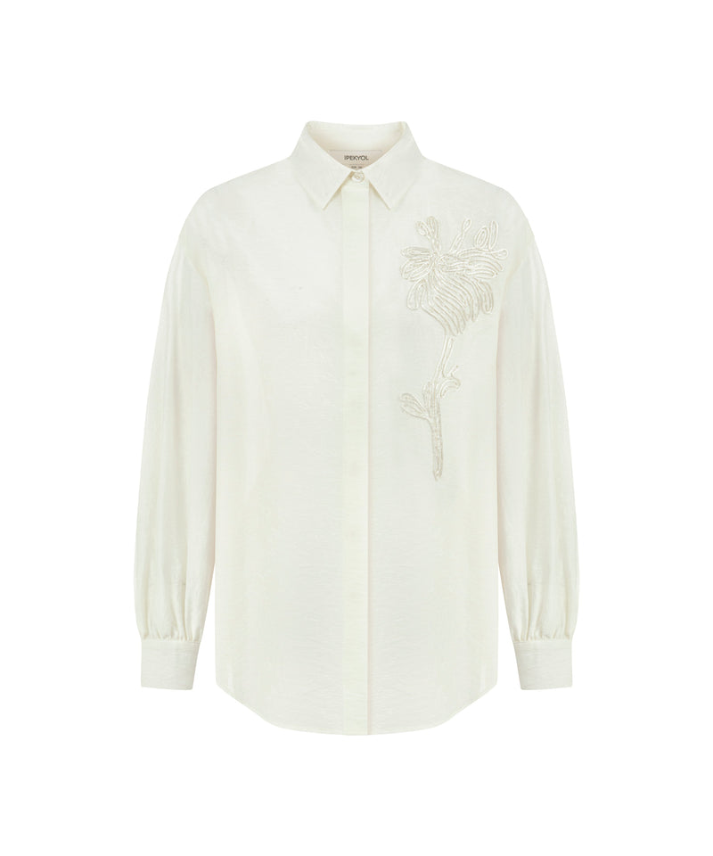 Ipekyol Flower-Embroidered Shirt Off White