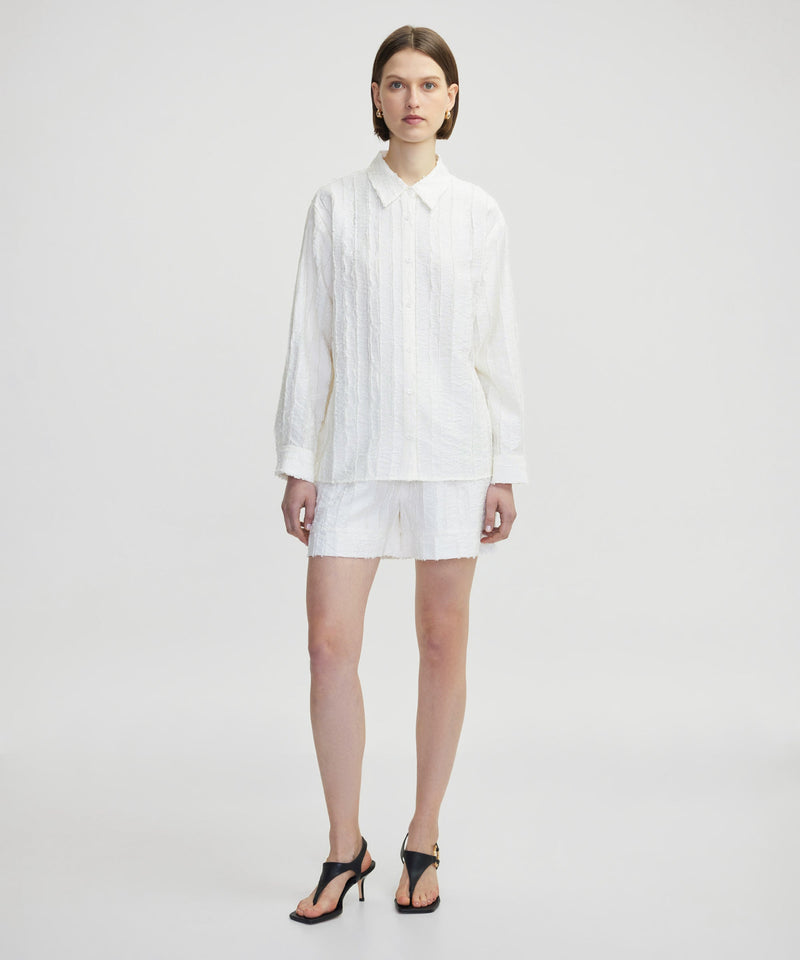 Ipekyol Textured Off Shoulder Shirt Ecru