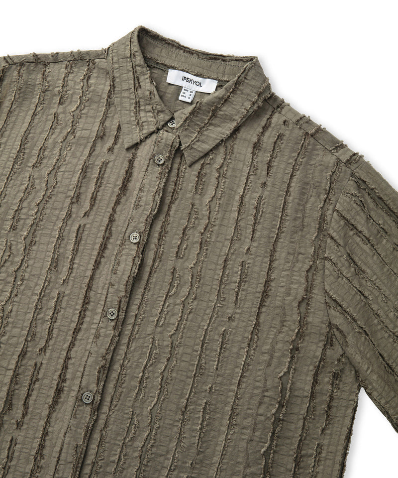 Ipekyol Textured Off Shoulder Shirt Khaki