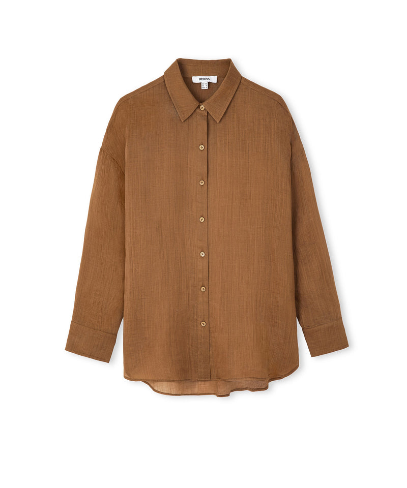 Ipekyol Loose Fit Linen Shirt Tobacco