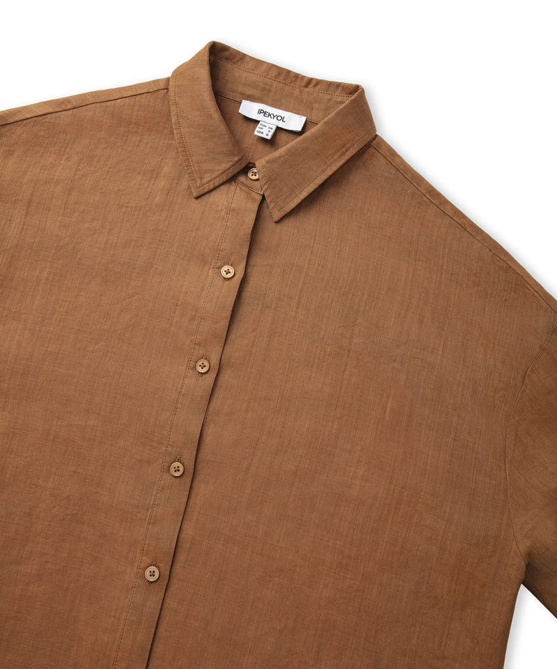 Ipekyol Loose Fit Linen Shirt Tobacco
