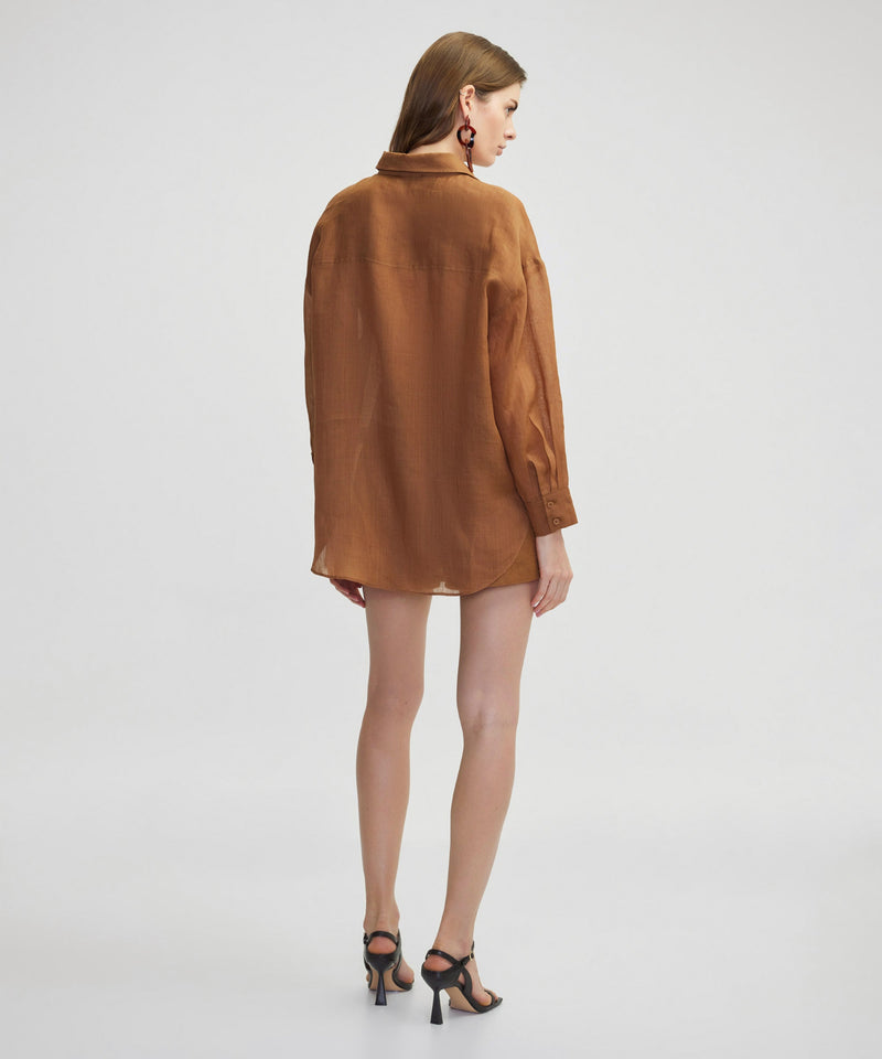 Ipekyol Loose Fit Linen Shirt Tobacco