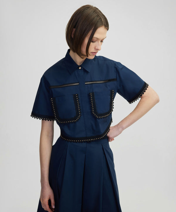 Ipekyol Contrast Stripe Shirt Navy