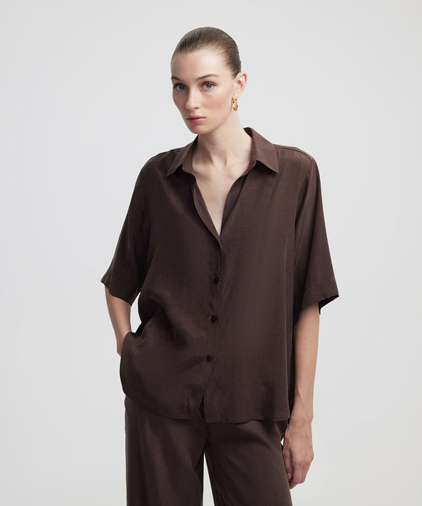 Ipekyol Relaxed Fit Basic Shirt Brown