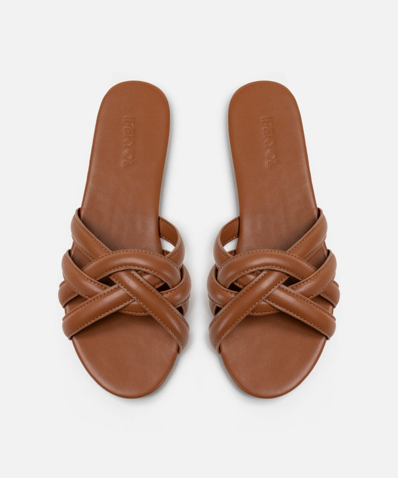 Ipekyol Spiral Band Slippers Brown