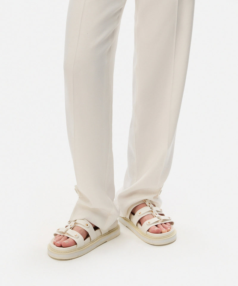 Ipekyol Multi-Strap Slippers With Troc Print White