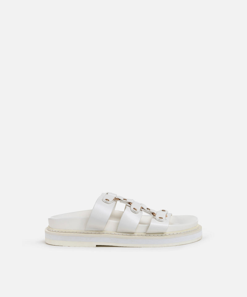 Ipekyol Multi-Strap Slippers With Troc Print White