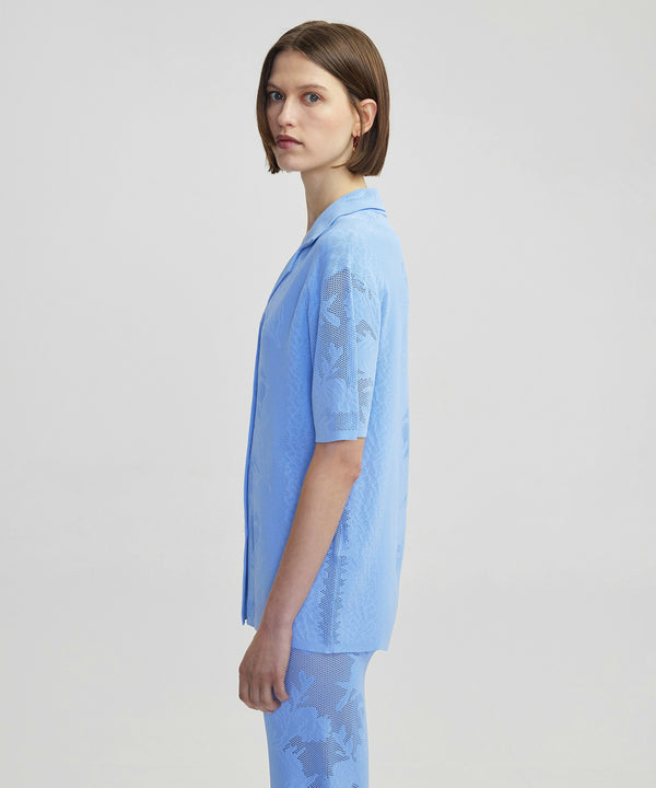 Ipekyol Jacquard Knit Shirt Blue