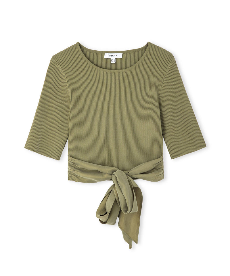 Ipekyol Slim Fit Knitwear With Waist Tie Khaki